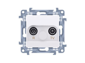 SIMON 10 Gniazdo antenowe RTV przelotowe pojedyncze tłum. TV i R: 10dB białe CAP10.01/11 KONTAKT SIMON