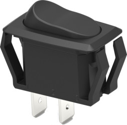 Rocker switch, black, 1 pole, On-Off, off switch, 16 A/125 VAC, unlit, unprinted, 1571091-1
