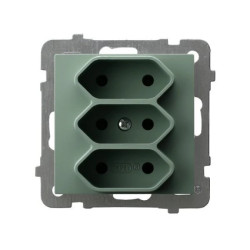 AS Gniazdo potrójne EURO zielony mat GP-3G/m/84