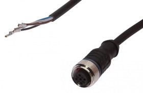 Kabel konfekcjonowany jednostrony złącze M12 żeńskie 4-pinowe proste wolny koniec przewodu 4x0,34mm² 2m PUR 250V VK200325