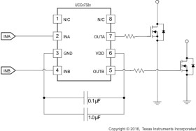 4-A/4-A dual-channel gate driver with one inverting, one non-inverting input