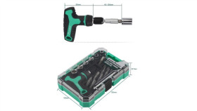 Zestaw Śrubokręt Wielofunkcyjny Regulowany Magnetyczny Grzechotkowy Rączka Z...