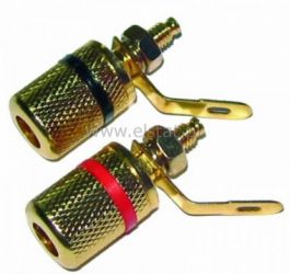 Gniazdo banan mont. złote czarny ,czerwony 4mm