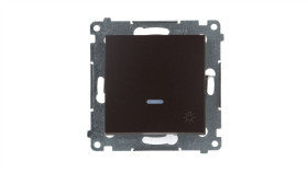 Simon 54 Przycisk /Światło/ Z Podświetleniem, Szybkozłącza, Brąz Mat Ds1l.01/46