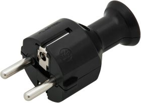 Wtyczka przedłużacza 230V z uziemieniem WT-40 czarna prosta