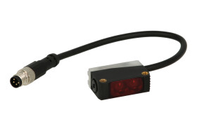 Czujnik; fotoelektryczny; PTE-DE15PR-WT; PNP; NO; odbiciowy; 1÷150mm; 10÷30V; DC; 100mA; prostopadłościenny; 11x20x30mm; z przew