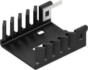 Finger shaped heatsink, (L x W x H) 31.2 x 30.4 x 12.5 mm, 17 K/W, black anodized, 10006511