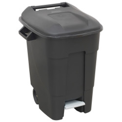 Sealey BM100P Refuse/Wheelie Bin with Foot Pedal 100L - Black
