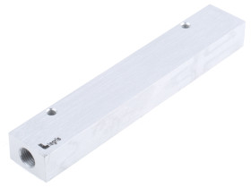 Adapter gwintowany typu rozgałęźnik liczba wylotów 6 wylotowe G 1/8 żeńskie Aluminium anodowane wlotowe G 1/4 żeńskie