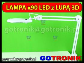 Lampa z lupą 3D (3 dioptrie) 90LED
