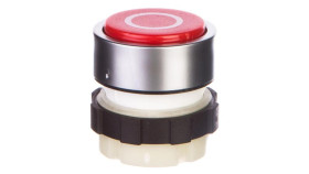 Przycisk Fi22mm Z Ukrytym Czołem Czerwony /0/, Pierścień W Kolorze Aluminium...