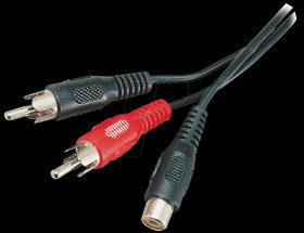 RCA coupling to 2x RCA plug, 0.2 m
