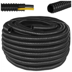 Rura karbowana elektroinstalacyjna GUS (RSF) 20mm wzmocniona spiralą giętka samogasnąca peszel elastyczny 320N PVC UV czarna 30m