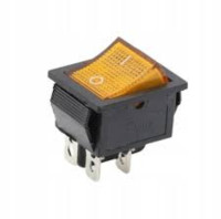 MK1012P12 Przełącznik kołyskowy, pomarańczowy 12V, ON-OFF otwór montażowy: 22.2x28mm