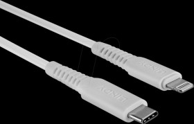 31317 Sync and charging cable, USB-C > Lightning, MFi, 2 m, white