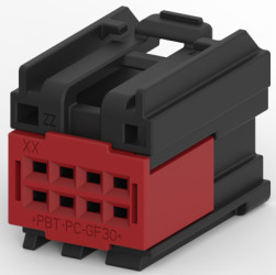 Socket, unequipped, 8 pole, straight, 2 rows, black, 1456987-5