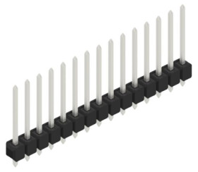 Pin header, 15 pole, pitch 2.54 mm, straight, black, 10054265