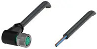 Sensor actuator cable, M8 cable socket, angled, A to open end, 3 pole, 5 m, PUR, black, 4 A, 234128
