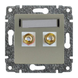 VENA Gniazdo głośnikowe pojedyncze stereofoniczne bez ramki pokrywa z polem opisowym + moduły Keystone 515052