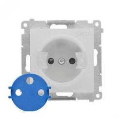 Simon 55 Gniazdo DATA z kluczem uprawniającym (moduł) 16 A, 250 V~, szybkozłącza Aluminium mat TGD1CZ.01/143