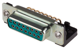 Złącze D-Sub 15-pinowe Żeński Kąt Proste Przewlekany Złoto