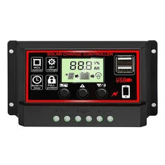 12V/24V 10A-100A Wyświetlacz LCD Podwójna regulacja PWM MOS Kontroler ładowania słonecznego z USB do użytku w systemie solarnym