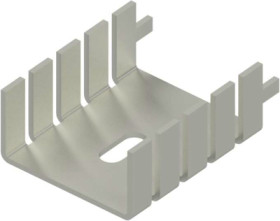Finger shaped heatsink, (L x W x H) 33.8 x 25.4 x 12.7 mm, 20 K/W, black anodized, 10034979