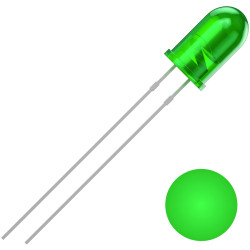 Quadrios 2111O157 LED wired Green Circular 5mm 2500mcd 30&#xB0; 20mA 3V