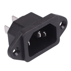 C14 IEC Inlet Socket 6.3mm Terminals 10A