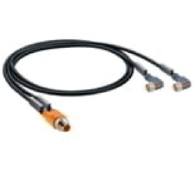 Kabel konfekcjonowany-rozdzielacz obustronny złącza M12 męskie 2x M8 żeńskie kątowe LED czarny PUR ASB 2-RKMWV/LED A 3-224/2 M