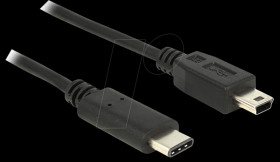 83335 Cable USB Type-C™ 2.0 male > USB 2.0 Type Mini-B male 0.5 m blac