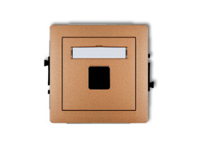 DECO Gniazdo multimedialne pojedyncze bez modułu (standard Keystone) złoty metalik 8DGM-1P KARLIK