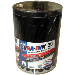Markal MRK-96577 DURA-INK&#xAE; 20 Retractable Marker - Black (Tub 24)