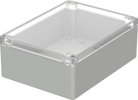 PC enclosure, (L x W x H) 200 x 150 x 75 mm, light gray/transparent (RAL 7035), IP65, 02223100