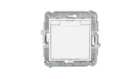 Icon Mechanizm Gniazda Bryzgoszczelnego Z Uziemieniem 2P+Z (Klapka Biała,...