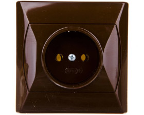 AKCENT Gniazdo pojedyncze b/u brązowe GP-1A/24
