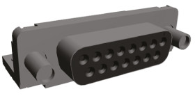 Złącze D-Sub 15-pinowe Żeński Kąt Proste Przewlekany raster 2.74mm Złoto