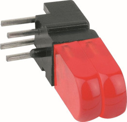 Signal light, 2.4 V (DC), red, 40 mcd, pitch 2.54 mm, LED number: 2, 1803.2232