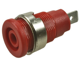 Gniazdo banan 4mm czerwone na panel