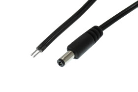 Kabel przewód DC dwużyłowy 2x0,52mm2 wtyk 1,7x4,0mm | 1,5m