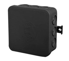 Puszka hermetyczna n/t E12 85x85x39mm pusta IP55 bezhalogenowa czarna 0297-02