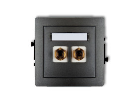 DECO Gniazdo głośnikowe pojedyncze (typu banan - czerwony i czarny pozłacany 4 mm2 do lutowania) grafitowy 11DGG-3 KARLIK