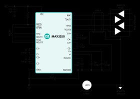 ±50V Isolated, 3.0V to 5.5V, 250kbps, 2 Tx/2 Rx, RS-232 Transceiver
