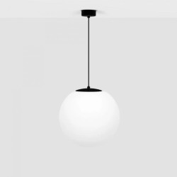 Lampa wisząca czarna z dużym mlecznym kloszem 30 cm z serii SAVOY K-4922 Kaja Lighting