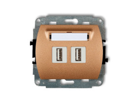 TREND Gniazdo USBx2 podwójne-AA 2.0 złoty metalik 8GUSB-2 KARLIK