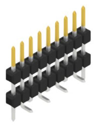 Pin header, 9 pole, pitch 2.54 mm, angled, black, 10051745