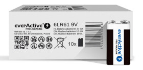 OUTLET baterie alkaliczne everActive Pro 6LR61 / 6LF22 9V (kartonik/folia) - 10 sztuk