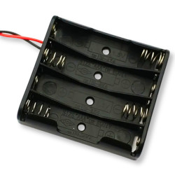Koszyk na baterie akumulatorki 4x AAA R3 6V ze sprężynkami + 15cm kabel