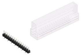 Pin header, 15 pole, pitch 2.54 mm, angled, black, SL10SMD04015ZSM