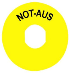 Etykieta oznacznikowa O 90 do przyc. awar. zatrzym. NOT-HALT/logo ISO13850 ZBY8230